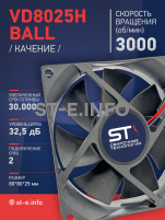 Вентилятор  VD8025H Ball (качения) 12V - st-e.info - Санкт-Петербург