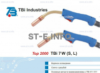 Горелка для полуавтоматической сварки TBi 7W -blue-ESW short, длина 3 метра - st-e.info - Санкт-Петербург