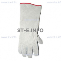 Перчатки-краги спилковые пятипалые серые с подложкой - st-e.info - Санкт-Петербург