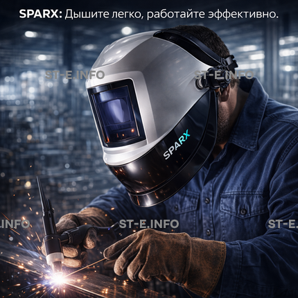 Маска сварщика Sparx с устройством подачи воздуха - st-e.info - Санкт-Петербург