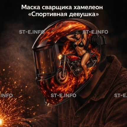 Маска сварщика хамелеон «Спортивная девушка» (YXE-718G PRO) - st-e.info - Санкт-Петербург