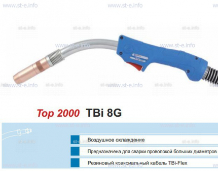 Горелка для полуавтоматической сварки TBI 8G-blue-RGZ, длина 4 метра - st-e.info - Санкт-Петербург